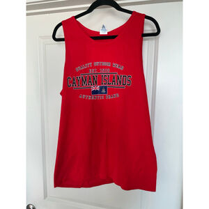 VINTAGE Cayman Islands Red Tank Top Adult Large